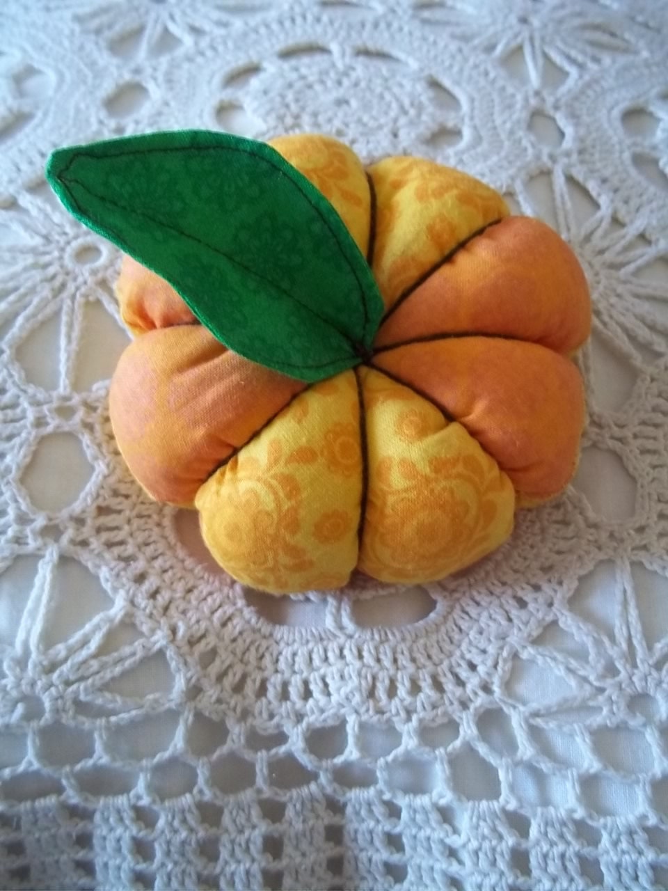 Pumpkin pincushion