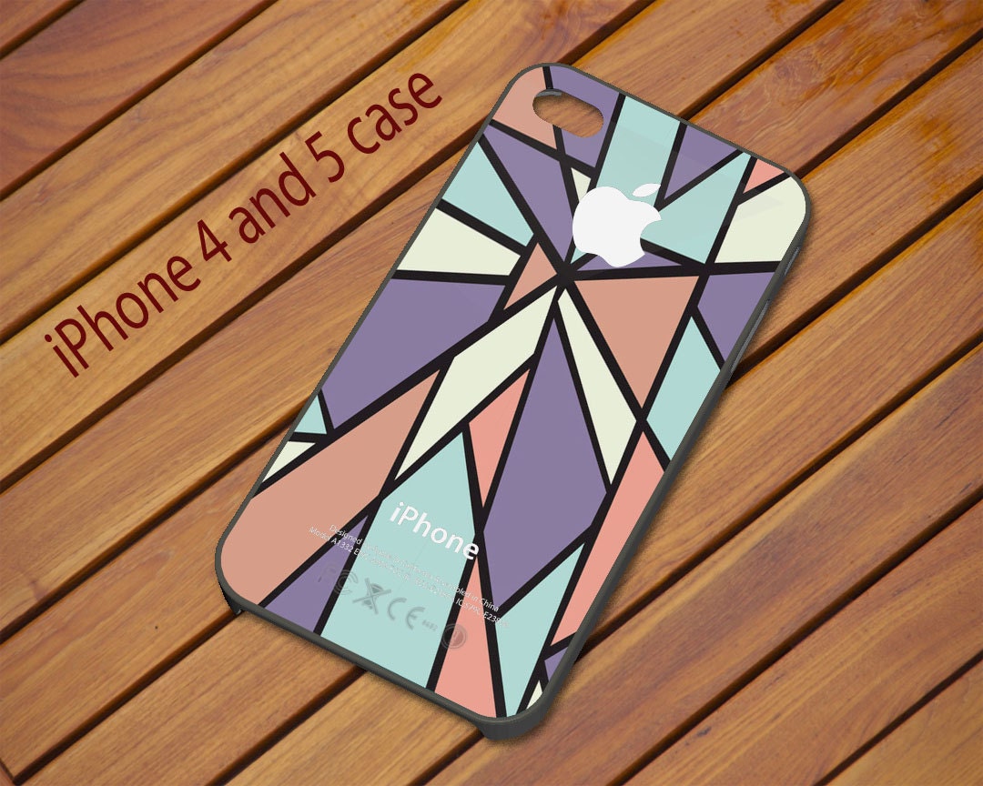 iShard Geometric Pastel Unique iPhone 4 Case , Plastic iPhone 5 case