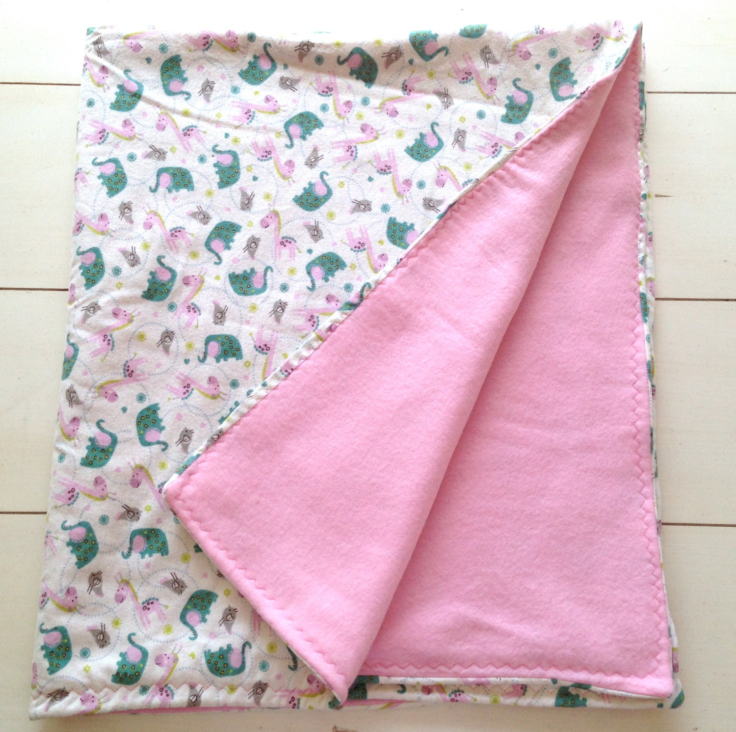 Pink Elephant Baby Quilt