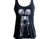 Skeleton Tank Top -  Skeletal Siamese Twins printed on a American Apparel Tri-Blend Tank - Available in sizes S, M, L