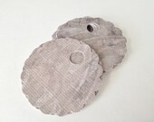 Gray Industrial Scalloped Circle Tags - 12 tags - MIX and MATCH