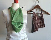 NEW the scarf necklace . color block green
