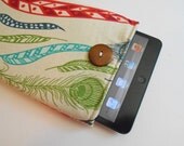 iPad Mini Case, iPad Mini Cover, iPad Mini Sleeve - Feathers on cream