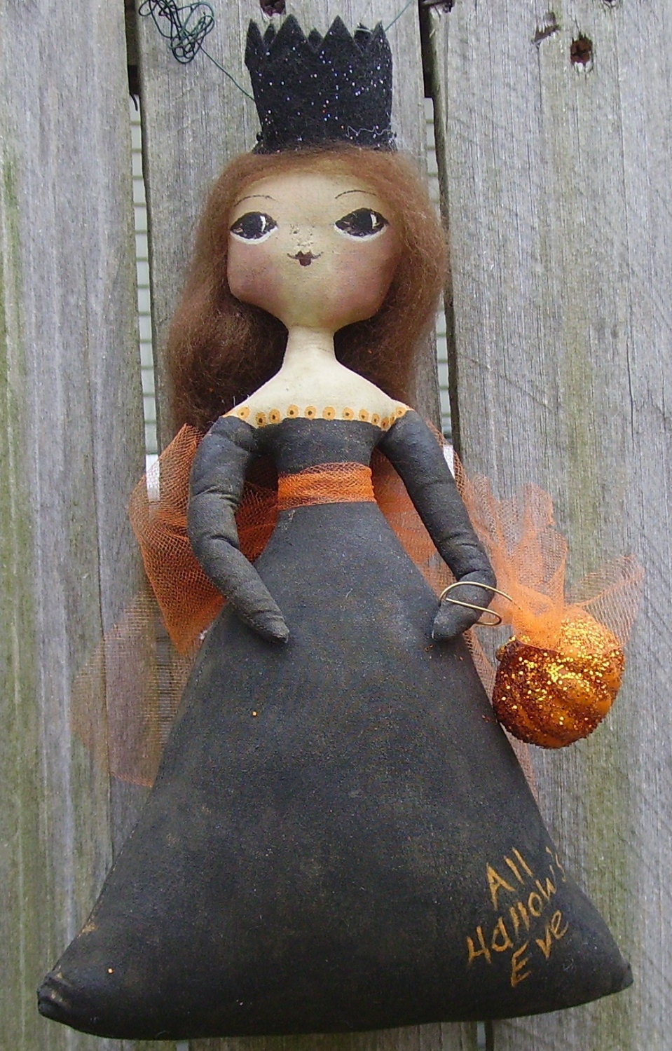Folk Art Doll Primitive Halloween Girl