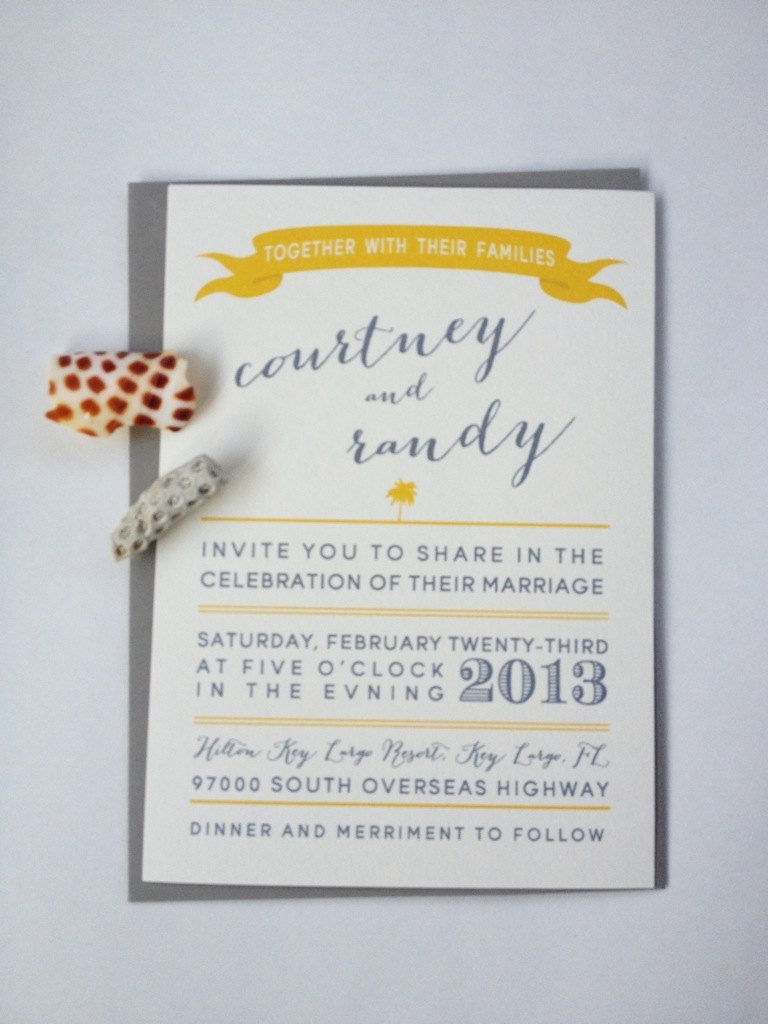 Palm Tree Beach Wedding Invitation Suite