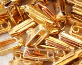 Gold Tone Fold Over CLASPS Gold Goldtone Color Lot of (25) 4 mm x 13 mm jc gtclasp