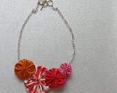 not bright at all - silk and cotton yoyo necklace