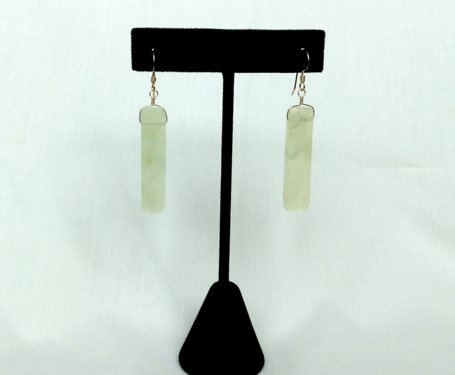 Pale Yellow-Green Jade Earrings