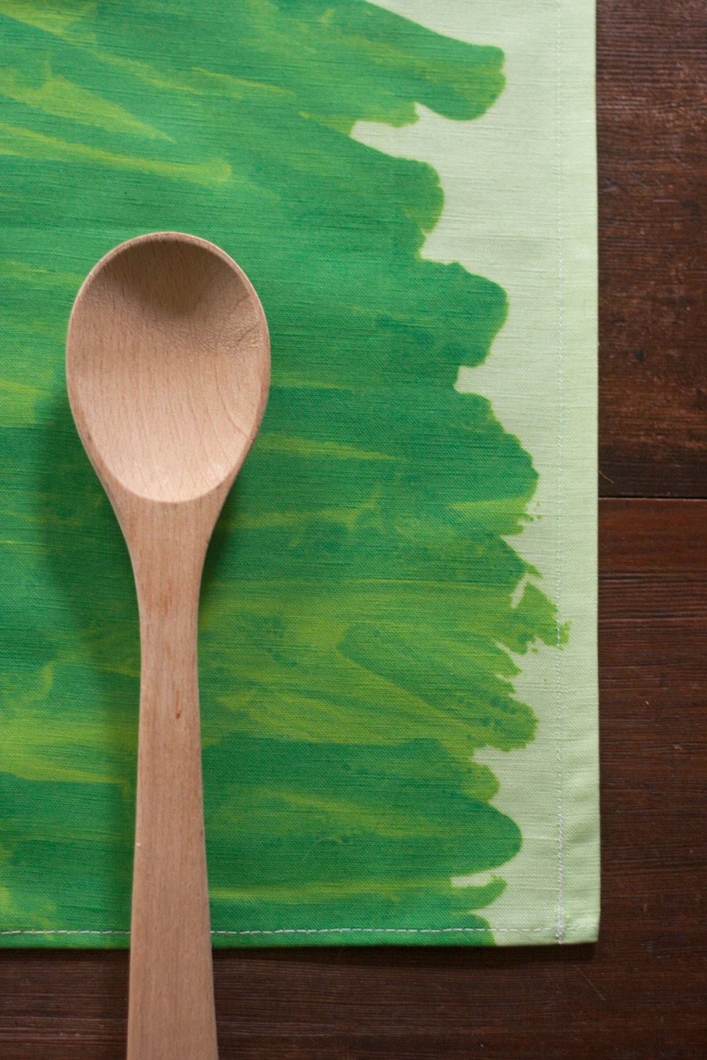 Watercolor Wash Linen / Cotton Tea Towel - Cut Grass Green