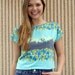 bright floral and striped cotton jersey cropped top Supayana spring FREE SHIP