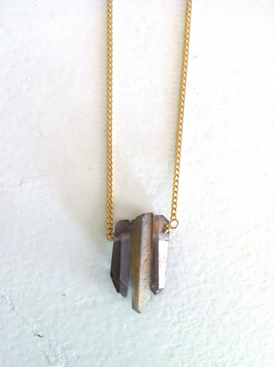 Gray Crystal Trio Necklace