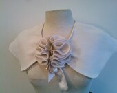 CLEARANCE IN STOCK Anemone Capelet, Soft Wool in Bone White