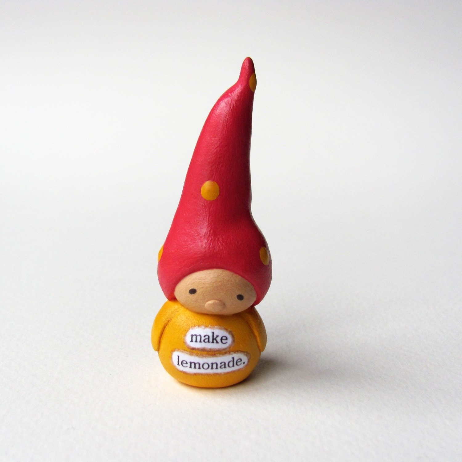 Wee Gnome Figurine- Miniature Clay Art Sculpture by humbleBea- Encouragement, Cancer, Illness, Optimist