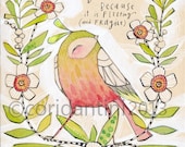 a reproduction of a watercolor painting of a bird, wall art, an 8 x 10 archival and limited edition print by cori dantini
