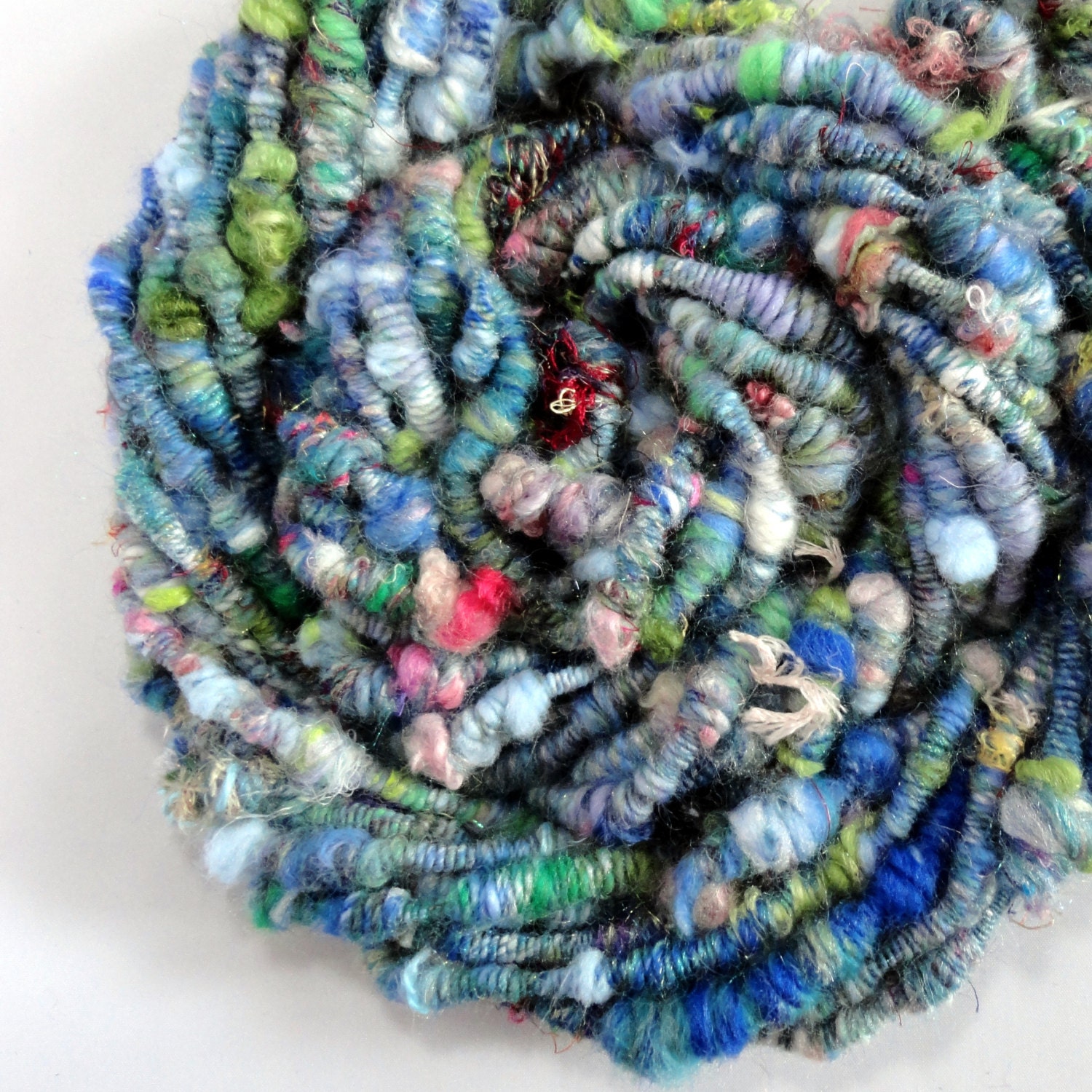 Handspun Yarn Coiled Art Yarn 18 Yards