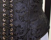 Corset Underbust Steampunk Neo-Victorian Cincher 38 Lola Blue Damask
