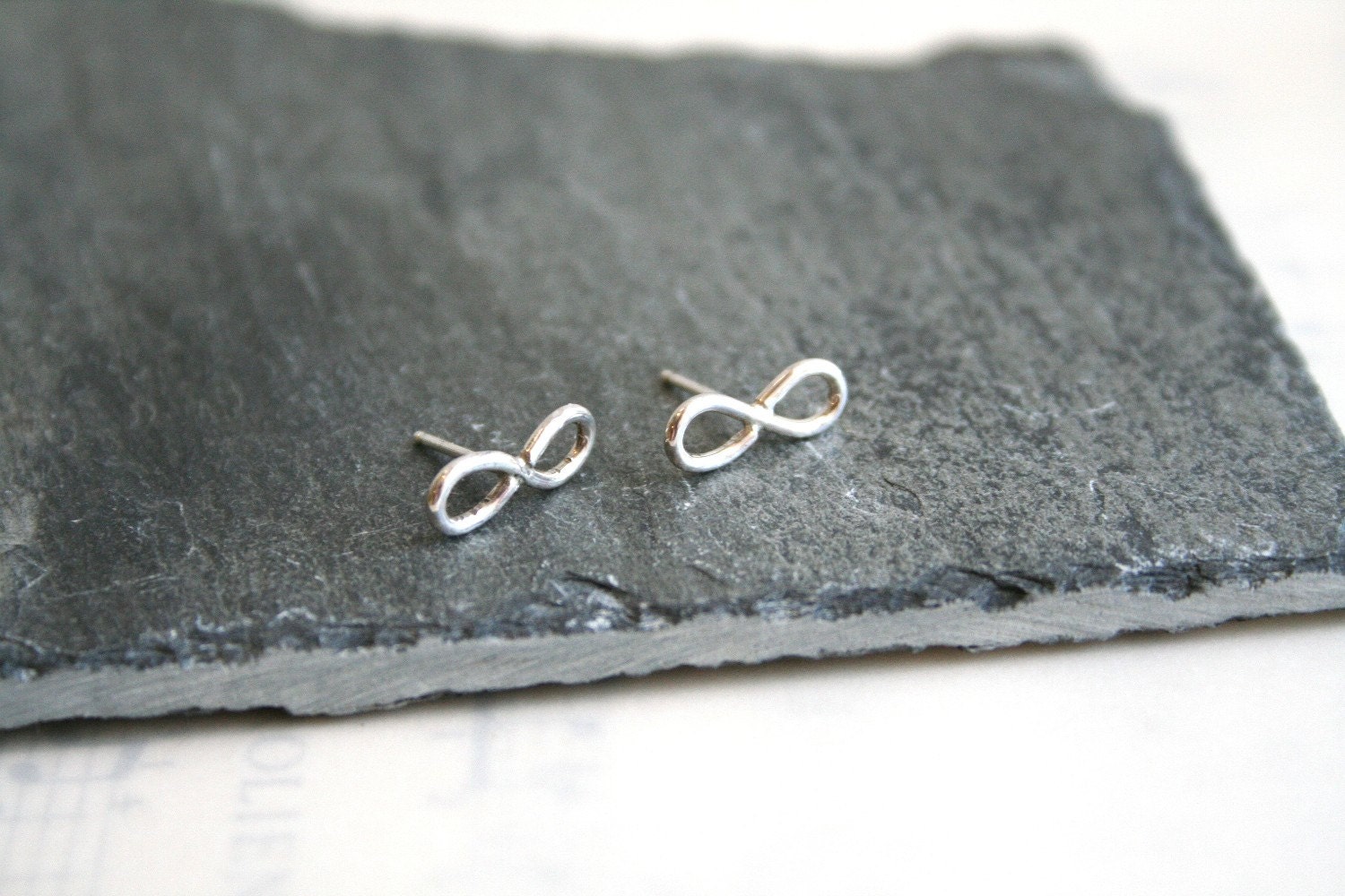 Small Sterling Silver Infinity Stud Earrings Gift under 30