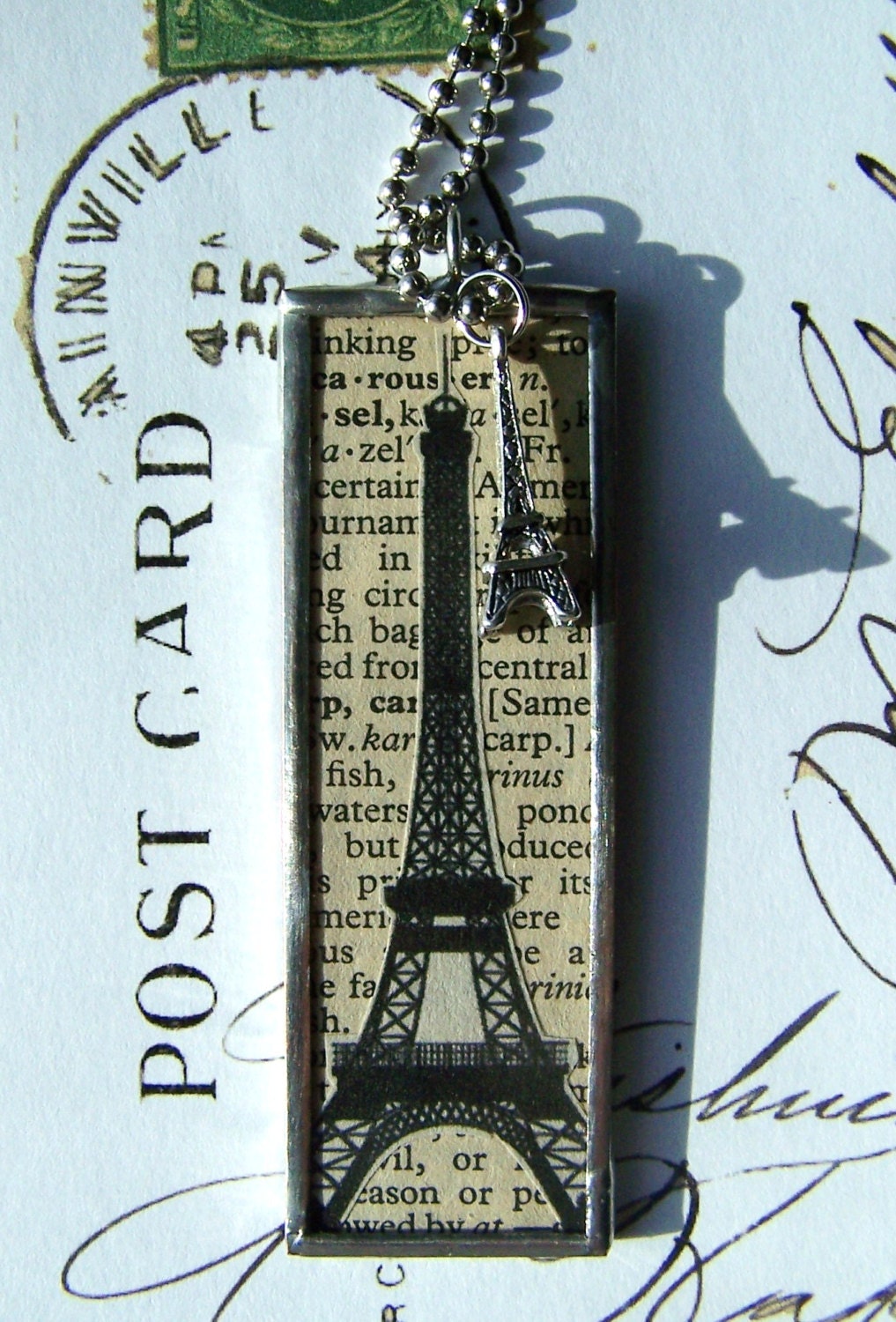 Paris, Eiffel Tower Necklace, French, Subway Stops, Winterberry Cottage, Eiffel Tower Charm