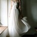 Wedding dress in silk chiffon strapless or halter, long Ivory bridal gown - outdoors beach wedding hippie boho organic style