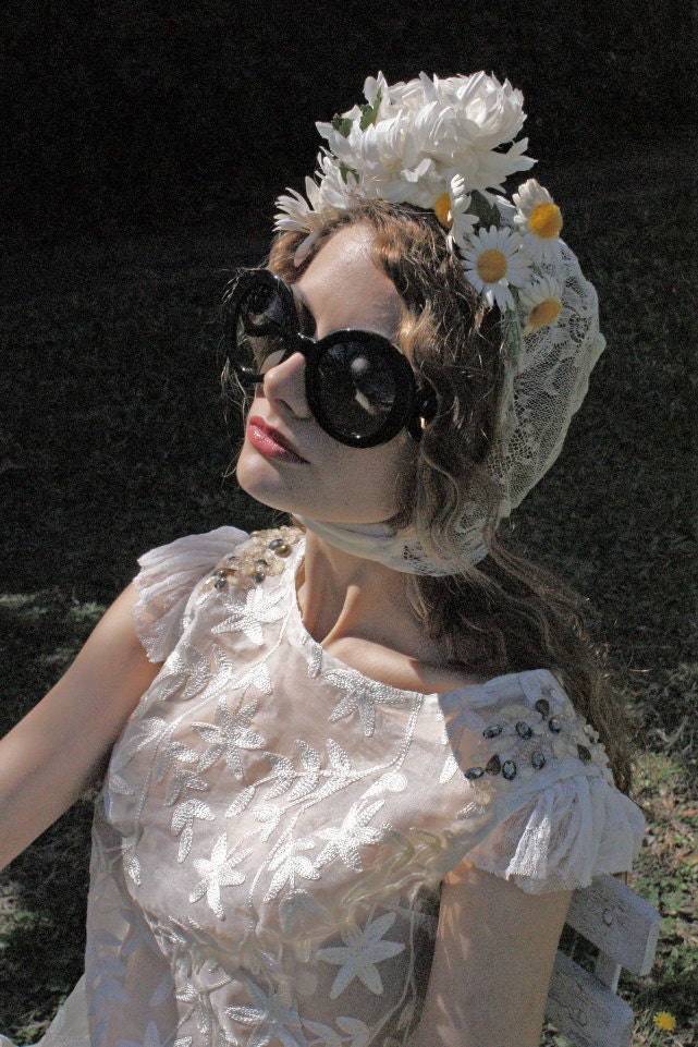 Daisy Net Bonnet Scull Cap made for Runway 2013 Spring Collection