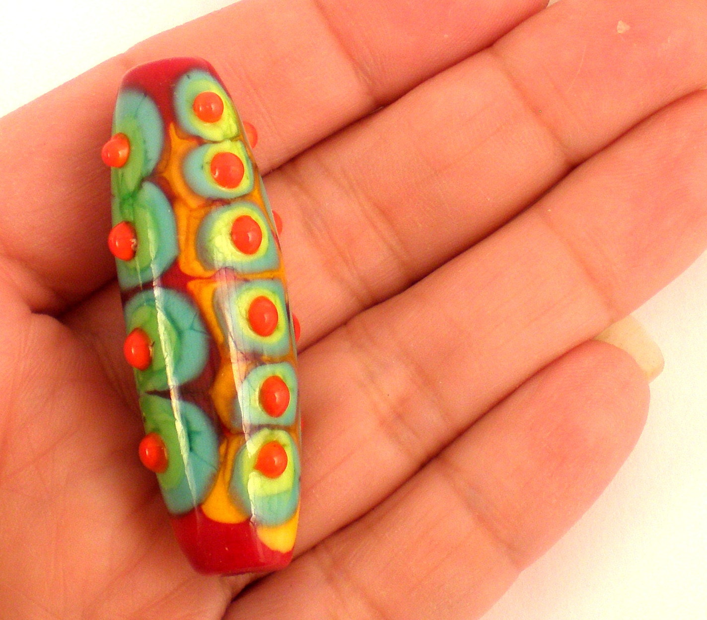 MonaRAEbeads Peace Pod Lampwork Glass Focal Bead