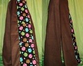 Brown Corduroy Paisley Elephant Festival Pants - Ready To Ship - One of a Kind - S/M - Hippie Patchwork Festival Corduroy Flow Pants