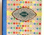 Bright Multicolor polkadot Journal "Dream" - altered diary or journal rainbow colors