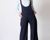 Women flared overalls - Vintage dark blue - Size L