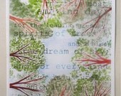 Tree Tops, E.E. Cummings Quote (8.5 x 11)