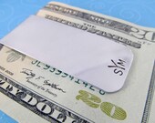Personalized Money Clip, Monogrammed Money Clip, Handstamped Aluminum Money Clip, Groomsmen's Gift, Gift for Him, Graduation Gift