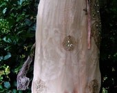 Blush maxi dress pink sequins  silk lace  wedding fairytale bridesmaid rose boho  vintage  romantic medium by vintage opulence on Etsy