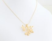 Gold Branch Necklace, Delicate Branch Necklace, Nature, Gold Jewelry, Branch Pendant, Choose Your Length
