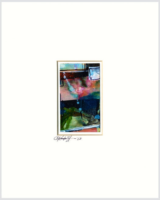 Collage Abstraction Series..No. 4  - Original Abstract Mixed Media Painting in mat by Kathy Morton Stanion EBSQ