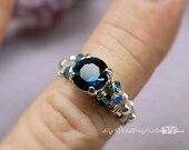 Blue Zircon CZ Wire Wrapped Ring - Handmade Signature Design Marcella Ring - Fine Jewelry
