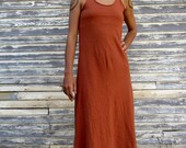 Built in Bra Below Knee Simplicity Dress (Light hemp/organic cotton Knit)