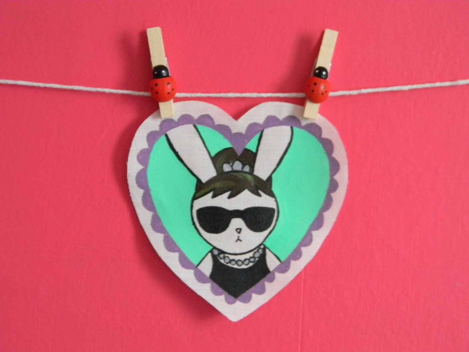 Hand painted patch - Wearable art (Audrey HepBUN)