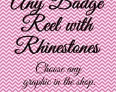 Retractable Badge Holder - Any Graphic from Shop with Swarovski Rhinestones