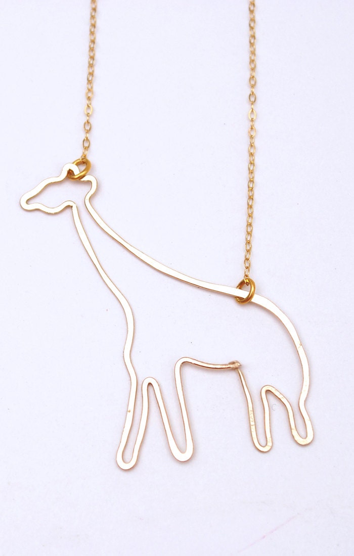 giraffe or custom animal gold filled or sterling silver necklace