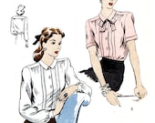 Vintage 1940s Pattern for Blouses- Vogue 5069- Bust 30