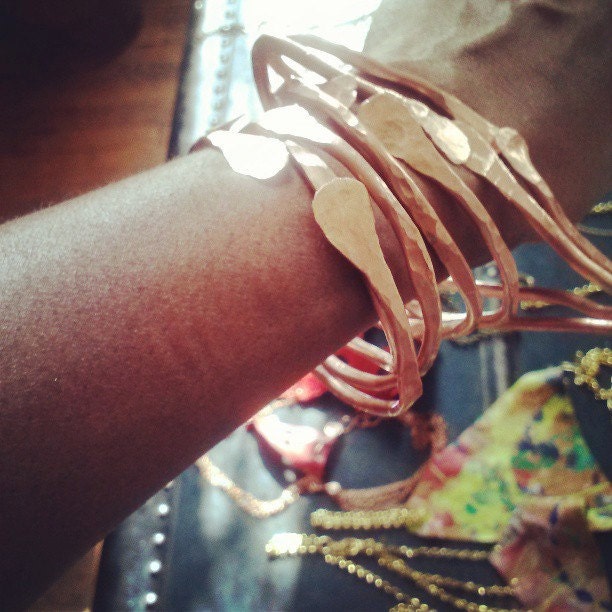 Adjustable  Red gold Bangles 5pc set