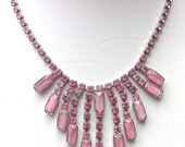 Vintage Pink Rhinestone 1950's Necklace