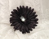 Goth hair fascinator - tribal fusion hair flower - light up LED hair flower - black daisy hair flower