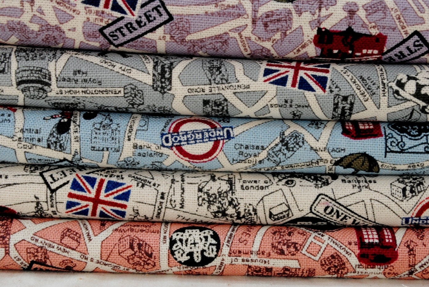 Travel To London Linen Fabric Quarter Yard