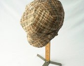 Womens Newsboy Hat in Brassy Blue Silk : Janis - M