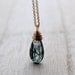 Rutilated Quartz Necklace, Gold Filled Jewelry, Forest Green Gemstone Pendant Solitaire, Spring Fashion - Botany