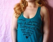 I am human and I need to be loved... MEDIUM Ladies' Racerback Tank in Evergreen