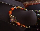 Unique contemporary HeArt to wear necklace, collector artisan beads OOAK
