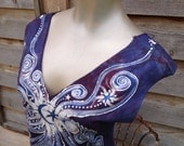 Handmade Batik Dress in Organic Cotton - Purple Moonstar
