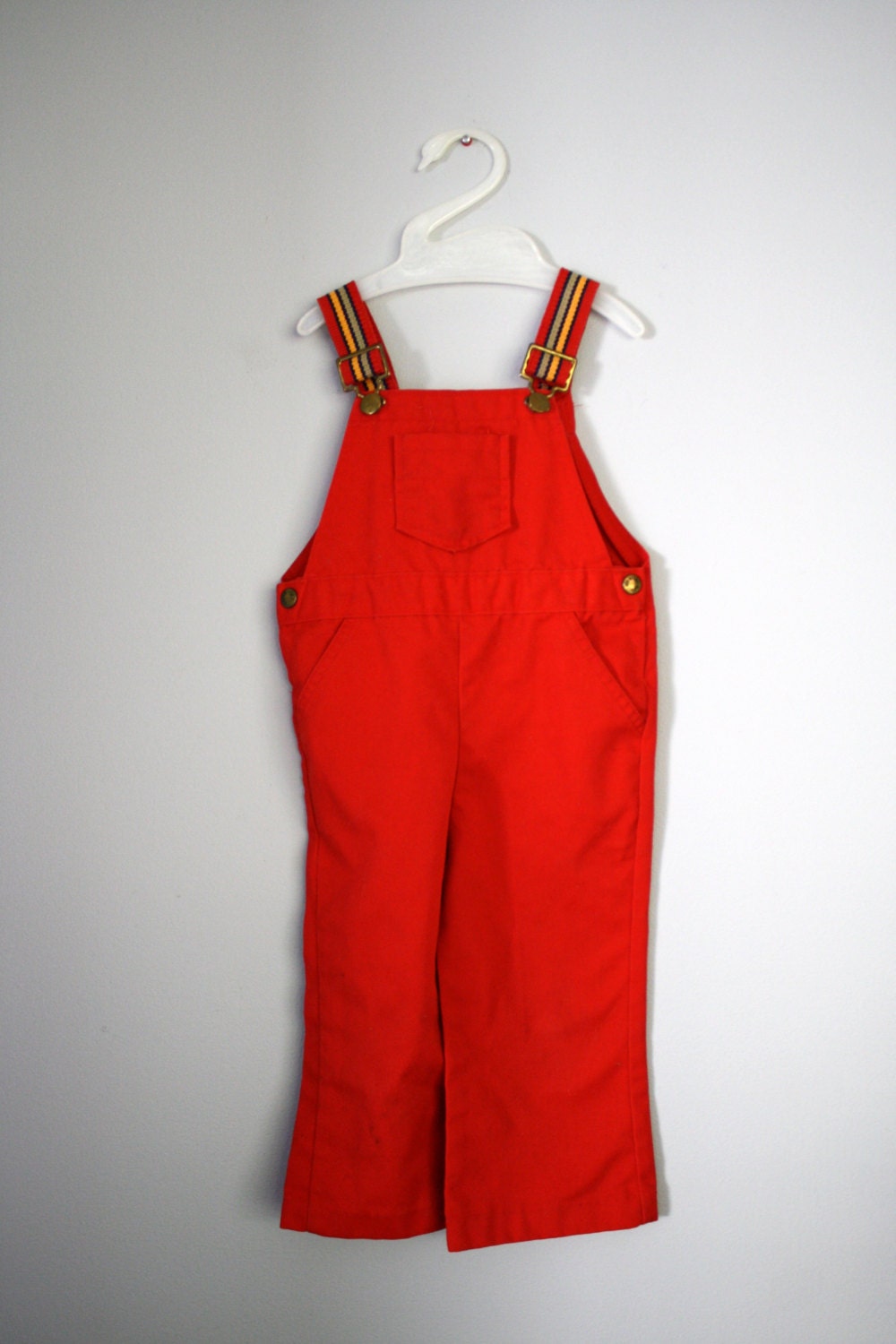 80s Red Healthtex Overalls Sz 2T 3T