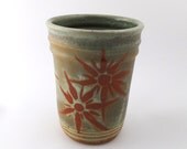 Kitchen Utensil Holder - Mint Green - Golden Caramel - Wine chiller - Kitchen Crock - Handmade wheel thrown pottery
